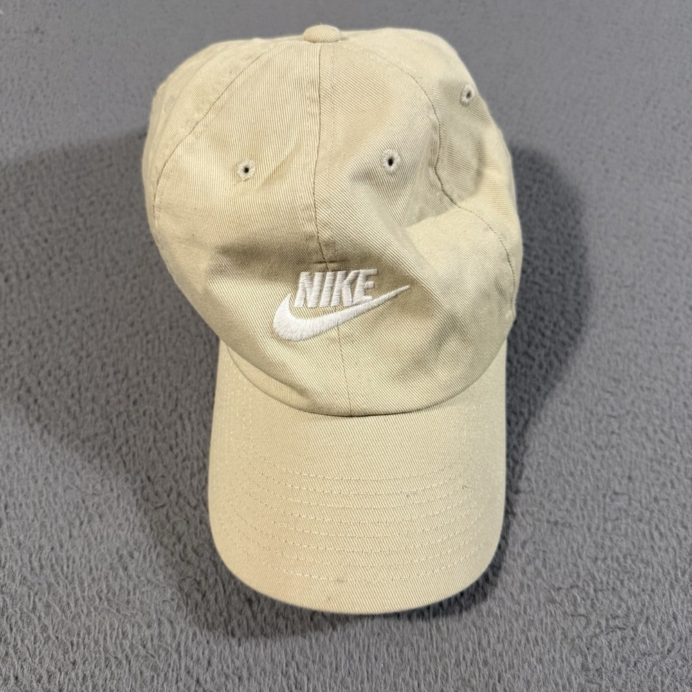 NIKE CLUB Unisex Adult Adjustable Strap Back Swoosh Khaki Beige Hat One‎ Size
